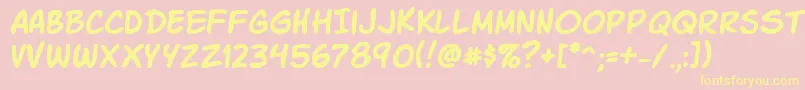 Подробнее о шрифте KomikaSlick Шрифт KomikaSlick – жёлтые шрифты на розовом фоне