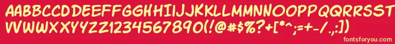 KomikaSlick Font – Yellow Fonts on Red Background