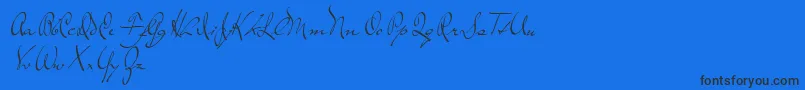 TheLoyalist-Schriftart – Schwarze Schriften auf blauem Hintergrund