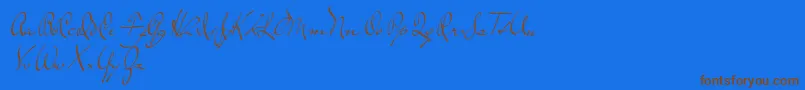 TheLoyalist-Schriftart – Braune Schriften auf blauem Hintergrund