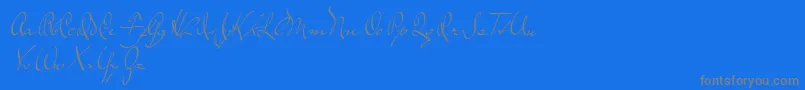 TheLoyalist-Schriftart – Graue Schriften auf blauem Hintergrund