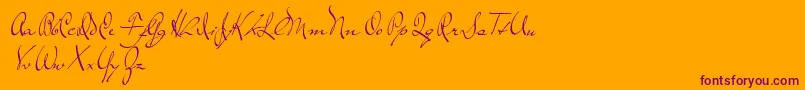 TheLoyalist-Schriftart – Violette Schriften auf orangefarbenem Hintergrund