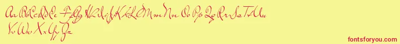 TheLoyalist-Schriftart – Rote Schriften auf gelbem Hintergrund