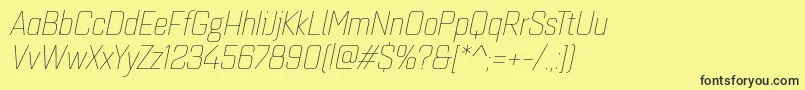 fuente Quarcanormthinitalic – Fuentes Negras Sobre Fondo Amarillo