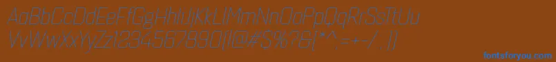 Quarcanormthinitalic Font – Blue Fonts on Brown Background
