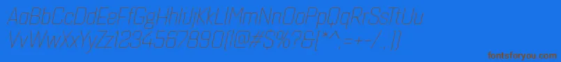 Quarcanormthinitalic Font – Brown Fonts on Blue Background