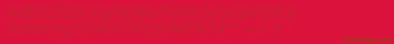 Quarcanormthinitalic-fontti – ruskeat fontit punaisella taustalla