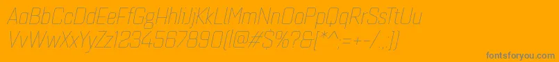 Fonte Quarcanormthinitalic – fontes cinzas em um fundo laranja