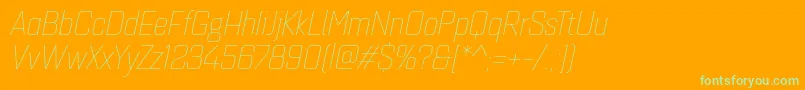 Шрифт Quarcanormthinitalic – зелёные шрифты на оранжевом фоне