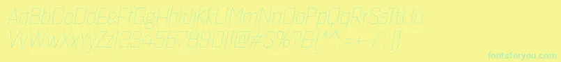 Quarcanormthinitalic Font – Green Fonts on Yellow Background