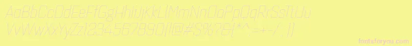 Quarcanormthinitalic Font – Pink Fonts on Yellow Background
