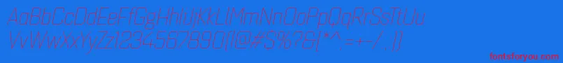 Fonte Quarcanormthinitalic – fontes vermelhas em um fundo azul