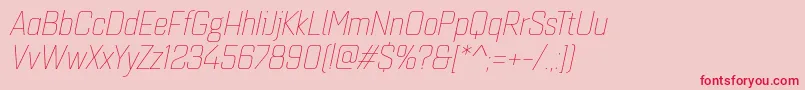 Czcionka Quarcanormthinitalic – czerwone czcionki na różowym tle