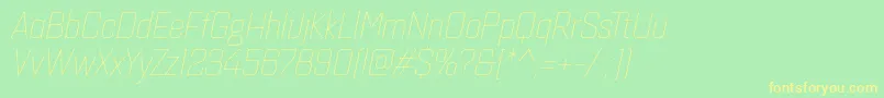 fuente Quarcanormthinitalic – Fuentes Amarillas Sobre Fondo Verde