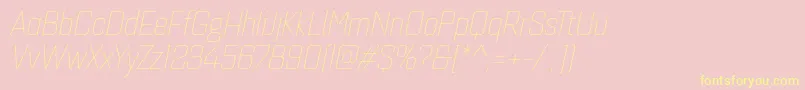 Police Quarcanormthinitalic – polices jaunes sur fond rose