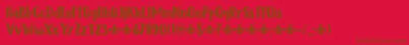 DkMillefeuille Font – Brown Fonts on Red Background