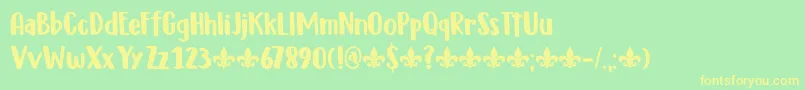 DkMillefeuille Font – Yellow Fonts on Green Background