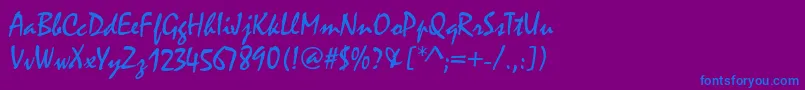 Mistral Font – Blue Fonts on Purple Background