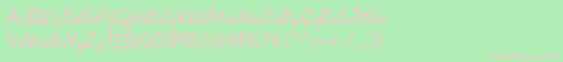 Mistral Font – Pink Fonts on Green Background