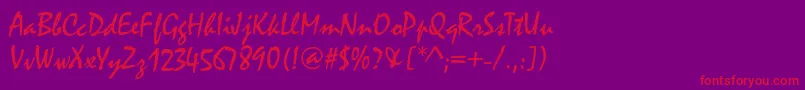 Mistral Font – Red Fonts on Purple Background