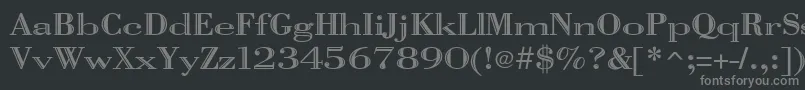 フォントVangard – 黒い背景に灰色の文字