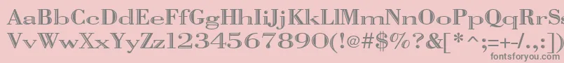 Vangard Font – Gray Fonts on Pink Background