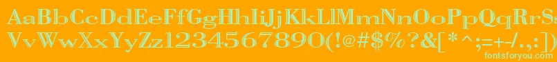 Vangard Font – Green Fonts on Orange Background