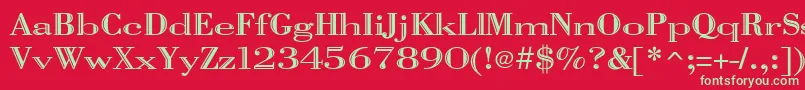 フォントVangard – 赤い背景に緑の文字