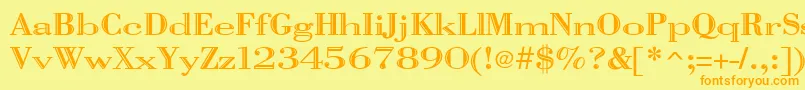 Vangard Font – Orange Fonts on Yellow Background