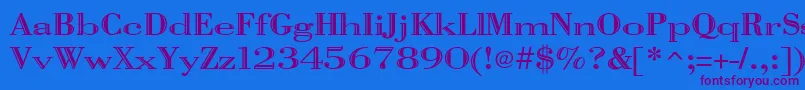 Vangard Font – Purple Fonts on Blue Background