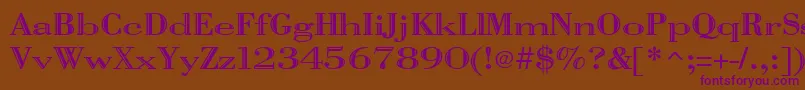 Vangard Font – Purple Fonts on Brown Background