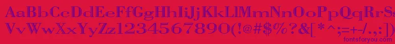 Vangard Font – Purple Fonts on Red Background