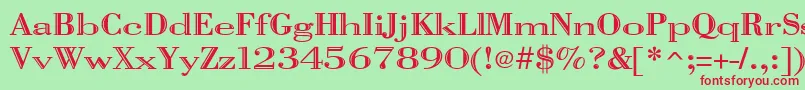 Vangard Font – Red Fonts on Green Background