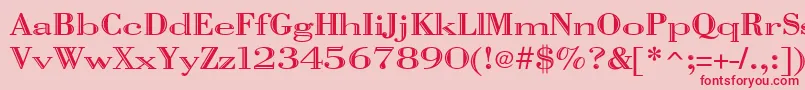Vangard Font – Red Fonts on Pink Background