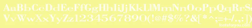 Vangard Font – White Fonts on Yellow Background