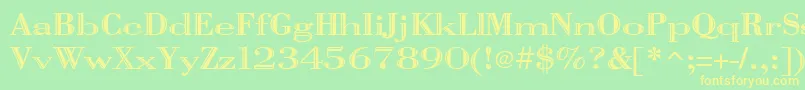 Vangard Font – Yellow Fonts on Green Background