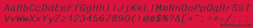 フォントFhdlbi – 赤い背景に黒い文字