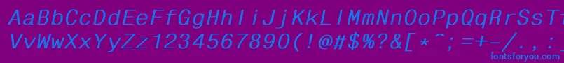 フォントFhdlbi – 紫色の背景に青い文字