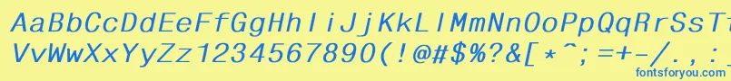 Fhdlbi Font – Blue Fonts on Yellow Background