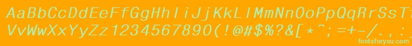 Fhdlbi Font – Green Fonts on Orange Background