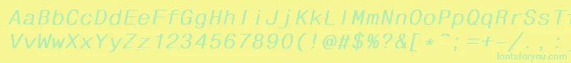 Fhdlbi Font – Green Fonts on Yellow Background