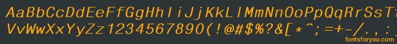 フォントFhdlbi – 黒い背景にオレンジの文字