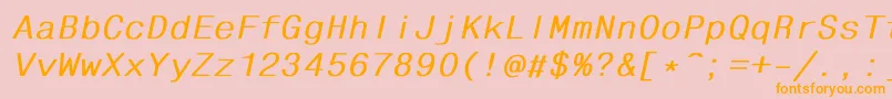 フォントFhdlbi – オレンジの文字がピンクの背景にあります。