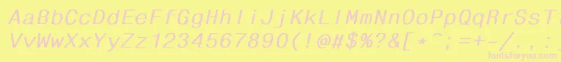 Fhdlbi Font – Pink Fonts on Yellow Background