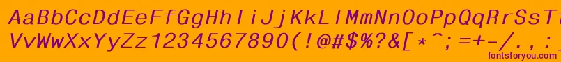 フォントFhdlbi – オレンジの背景に紫のフォント