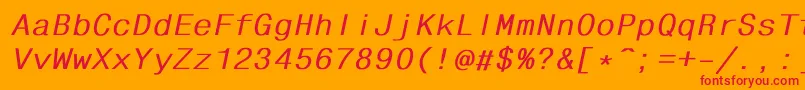 フォントFhdlbi – オレンジの背景に赤い文字