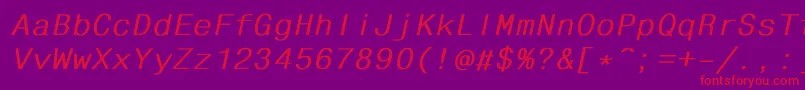 フォントFhdlbi – 紫の背景に赤い文字