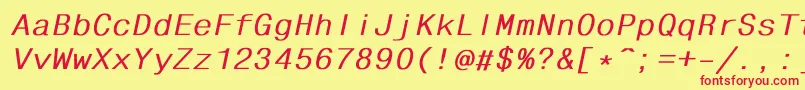 Fhdlbi Font – Red Fonts on Yellow Background