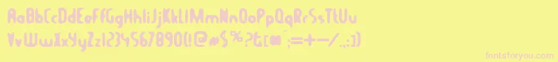 BalconyAngels Font – Pink Fonts on Yellow Background