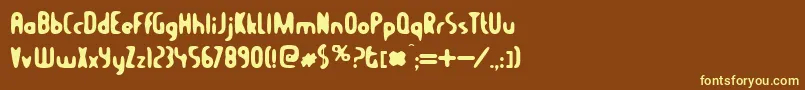 BalconyAngels Font – Yellow Fonts on Brown Background